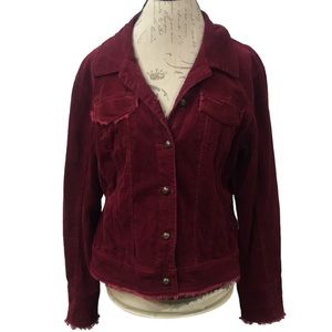 Live a Little Red Corduroy Jacket Size XL